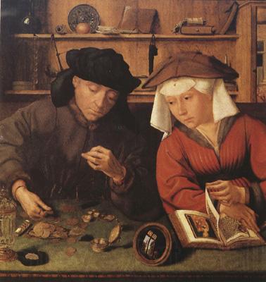 Quentin Massys The Money-changer and his wife (mk08) Norge oil painting art